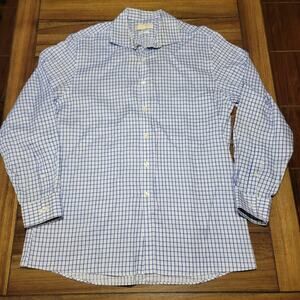 Michael Kors LS Blue Squares Full Button Shirt - Size 17 34/35